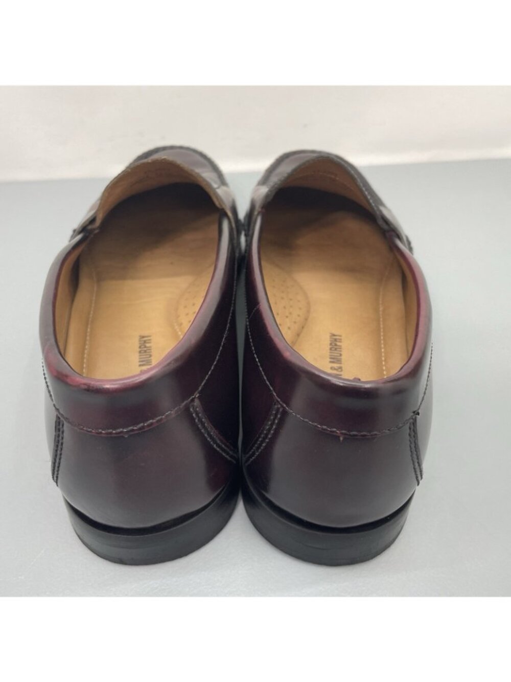 Johnston & Murphy Hayes Penny Loafers Shoes Comfort Leather Burgundy Mens 12 - Picture 9 of 14